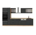 Vicco Küchenzeile R-Line, Anthrazit Landhaus/Goldkraft Eiche, 350 cm, AP Eiche