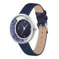 Crystal Blue Damen Armbanduhr Lapislazuli Edelstein Schmuck analog Quarz weiches Armband blau 6568