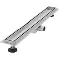LuxeBath Duschrinne 70cm 2in1 Befliesbar Extra Flach Silber Doppelseitige