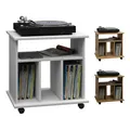 VCM Holz Media-Regal Regal mit Rollen Maße: H. 59 x B. 60 x T. 45 cm - Retal