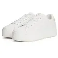 Tommy Jeans TJW FLATFORM PEARLIZED SNEAKER Plateausneaker, Freizeitschuh, Halbschuh, Schnürschuh mit weichem Schaftrand weiß 39 EU