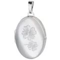 trendor Medaillon-Anhänger mit Kleeblatt-Gravur 925 Sterlingsilber elegantes Accessoire und zauberhafter Halsschmuck für Frauen, 21567