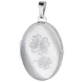 TRENDOR Schmuck Medaillon-Anhänger mit Kleeblatt-Gravur 925 Sterlingsilber 21567