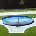 Steinbach Stahlwand Swimming Pool "Styria rund" blaue Poolfolie Ø 460 x 120 cm