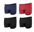 Frank Fields 4 Boxershorts Herren Boxer 9/3XL - Mix aus 2 gestreiften und 2 unifarbigen Boxershorts Mix 15 microfaser Retro Shorts Baumwolle unterwäsche Herren Unterhosen männer Retro
