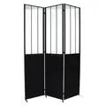 Atmosphera - Paravent Atelier - Metall & gehärtetes Glas H. 170 cm - Schwarz
