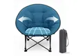 Sekey Campingstuhl Moonchair XXL Campingstuhl Faltbar Sessel 140KG Klappstuhl Gepolstert, Gartenstuhl mit hoher Rückenlehne für Garten, Angeln, Balkon, Outdoor