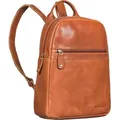 ROYALZ "Pennsylvania" kleiner Damen Rucksack Leder elegant - Moderner Vintage Lederrucksack als Tagesrucksack Rucksackhandtasche Cityrucksack Daypa... - Braun