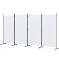 Angel Living Paravent 4tlg 324 X170CM Sichtschutz Balkonbespannung Balkonsichtschutz Paravent Raumteiler Trennwand,Elfenbein