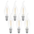 6 x LED Filament Windstoß Kerze 1W =15W E14 klar Retro Cosy extra warmweiß 2200K