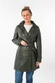 Ledermantel "GWTaresa", (2 tlg mit Bindegürtel), Leder-Trenchcoat mit Bindegürtel, Gr. 36 (S), green