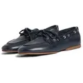 Tommy Hilfiger TH SLEEK LEATHER BOAT SHOE Bootsschuh Bootsschuh, Businessschuh mit Blockabsatz und Ösen mit Durchzug blau 39 EU