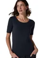 Damen Basic T-Shirt mit Rundhals in Unifarbe