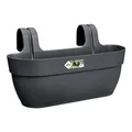 elho Vibia Campana Easy Hanger L 46 - Übertopf für Balkon & Außen - Ø 46.0 x H 26.5 cm - Schwarz/Anthracite