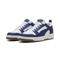 Puma Unisex Rebound V6 LowTrack Schuh, Puma Weiß-Blaues Schmuckgummi, 44.5 EU