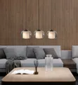 OTTO home Pendelleuchte Tanissa mit Doppelschirm, ohne Leuchtmittel, Pendellampe, Rauchglas, innen Stoffschirm, E27, Glasschirm, Glaskugel
