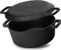 Gusseisen Topf 6L Gusseisentopf Ø 28cm Brotbacken Kochtopf mit Deckel-Bratpfanne