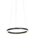 Design-ring-hängelampe Schwarz 40 Cm Inkl. Led Und Dimmer - Anello
