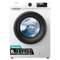 Hisense WF1Q8041BW Waschmaschine mit Dampffunktion /8KG /1400 U/Min /15 Programme/Anti-Allergie Programm/Baby-Wäsche/AutoWash/QuickWash/Daunen/Eco/Power 49' / Verzögertes Ende/EEK: A/Weiß