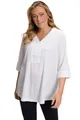 Ulla Popken Damen große Größen Übergrößen Plus Size Tunika, Bubble Qualität, 3/4-Ärmel schneeweiß 46+ 797450200-46+