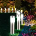 Steckleuchte Außenlampe Solarleuchte LED Erdspieß Edelstahl Garten Wegelampe 12x