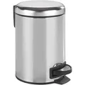 Kosmetik Treteimer Leman Edelstahl Glänzend 3 L, Kosmetikeimer, Mülleimer, Silber Glänzend, Edelstahl Rostfrei Glänzend, Polypropylen Schwarz - Silber Glänzend - Wenko