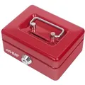 Hmf - 102122 Kinder Spardose, Geldkassette Abschließbar Mit Schlitz, 12,5 X 9,5 X 6 Cm Rot