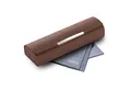 FEFI Brillenetui Kleines klassisches Etui in Leder-Optik mit Chrombeschlag, inklusive Mikrofasertuch