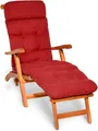 Beautissu Bequeme Liegenauflage Deckchair, 200x50x8 cm, Rot
