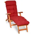 Beautissu Bequeme Liegenauflage Deckchair & Sonnenliegen 200x50cm Flair DC – 8cm Dicke Polsterung Gartenliege Auflage Sonnenliege Liegestuhl Polster mit Schaumflockenfüllung Gartenmöbel Rot