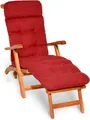 Beautissu Polsterauflage Bequeme Liegenauflage Deckchair, 200x50x8 cm, Rot, Gartenliege Auflage mit Schaumflockenfüllung – Polster für Liegestuhl