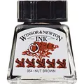 Winsor & Newton 1005441 Drawing Inks - Zeichentusche für Kalligraphen, Illustratoren, Grafikern, Künstler - wasserbeständige Farben, herrvorragender Transparenz, 14ml Flasche - Nussbraun