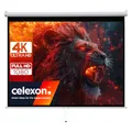 celexon Basic Rollo-Leinwand 120" | 240x180 cm 4:3 | ausziehbare Full-HD 4K Beamer-Leinwand für Heimkino oder Büro-Präsentationen | Projektionsleinwand geeignet zur Deckenmontage oder Wandmontage