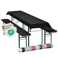 NYVI Bierbankauflagen Set NYVIGala 240x90 cm Schwarz - 1x Tischdecke für 220x70 cm Biertische & 2X Gepolsterte Auflage für 220x25 cm Bierbänke - Sitzauflage für Bierzeltgarnitur