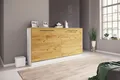 VCM Schrankbett  H. 114 x B. 213 x T. 43 cm, Wandklappbett horizontal mit Lattenrost 90x200 cm, Bettschrank, Kommode Smalu