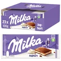 Milka Joghurt Tafel 23 x 100g, Schokoladentafel mit cremiger Joghurt-Füllung, Noch schokoladiger