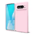 oakxco für Google Pixel 8 Pro Hülle Silikon mit Kameraschutz, Dünn Bunt Gummi Gel Einfarbig Schutz Handyhülle, Slim Weich Matt Handy Hülle, Stoßfest Cute Elegant Schutzhülle für Mädchen Männer, Rosa