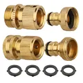 CoKeeSun 3/4 Zoll Schlauchanschluss, 2 Sätze Messing Schnellkupplung, Garten Schlauch Adapter, Wasserhahn Anschluss für Gartenschlauch Wasserschlauch