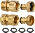Hochwertiger 3/4 Zoll Messing Schlauchanschluss Set für Gartenschlauch
