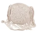 GURU SHOP Makramee Umhängetasche, Schultertasche Rund - Modell 1, Unisex - Erwachsene, 25x25x10 cm