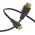 Sonero® 4K Mini HDMI auf HDMI-Kabel, Premium High Speed, 4K 60Hz, Mini HDMI Stecker auf HDMI Stecker, vergoldete Kontakte, zweifache Abschirmung, Baumwollmantel, 1,50m