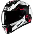 HJC C10 Aspa Helm, schwarz-weiss-rot, Größe S für Männer