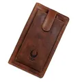 Corno d´Oro Handgefertigter Reiseorganizer Leder für Reisepass, Dokumente I Premium Familie Dokumententasche Groß Echtleder Vintage I XXL Portemonnaie Damen Herren mit Handytasche
