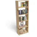 Matkam Möbel Bücherregal, Eiche Artisan, Holzwerkstoff, 60x180x30 cm, Wohnzimmer, Regale, Bücherregale