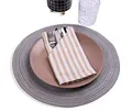 mon bijou® Stoffservietten 6er Set – Gestreift Weiß-Beige 45x45 cm – 100 % Baumwolle – Waschbare Stoff Servietten für Hochzeit, Ostern, Weihnachten, Taufe & Tischdeko – Landhausstil