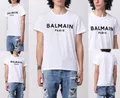 BALMAIN Flocked Logo Straight Fit T-Shirt Cotton Shirt Paris Logo Tee Top Bnwt S
