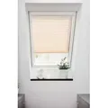 LICHTBLICK ORIGINAL Dachfensterplissee Haftfix, Lichtschutz, ohne Bohren, verspannt, Haftfix, Crush-Optik, mit Saugnapf beige 47 cm x 100 cm