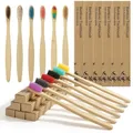Vicloon Bambus Zahnbürsten, 12 Stück Natrliches Holzzahnbrste, Umweltfreundliche Zahnbürste Weiche Borsten, Bamboo Toothbrush für Kinder, Bioabbaubare, BPA Frei, Plastikfrei-Mehrfarbig