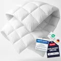 Blumtal Ganzjahresdecke 155x220 cm - Oeko-TEX zertifizierte Bettdecke Ganzjahr - Alljahresdecke 155x220 cm - Steppbettdecke waschbar 95 °C - Füllmegne 300 GSM - mit Eckhalterung
