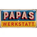 LANOLU Blechschild Papas Werkstatt Schrauber Garage Retro - 17x34cm